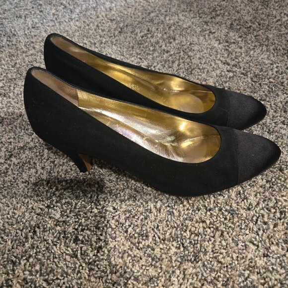 Salvatore Ferragamo Black Fabric Heels 9.5B - Picture 3 of 7